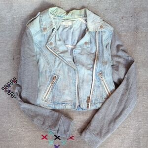 Millau Light Blue and Gray Jean Jacket